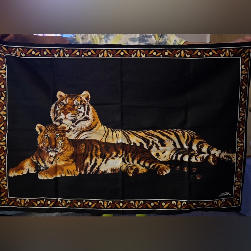 Majestic Tiger Wall Tapestry - Black and Brown